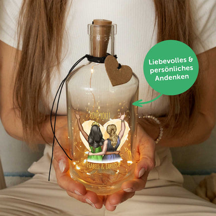 SEO. Flaschenlicht mit LED - Lichterkette im Beste Freundin Konfiguration Design - Linkreich
