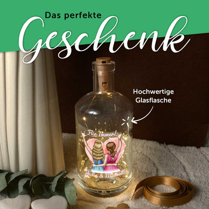 SEO. Flaschenlicht mit LED - Lichterkette im Pärchen Konfiguration Design - Linkreich
