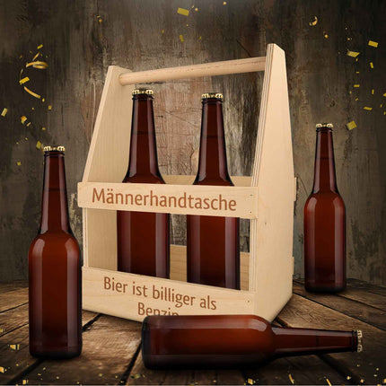 SEO. Flaschenträger aus Holz für 6 Flaschen - Linkreich