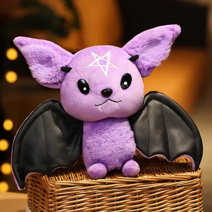 SEO. Fledermaus Kuscheltier 30 cm - Lila - Schwarz Plüschtier Stern Stofftier - Linkreich