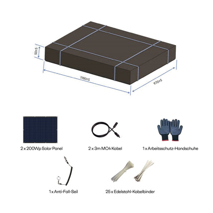 NOVGEN Flexible Solarmodule 2x200Wp Ultra Leicht Ideal für Balkon, Garten & Wohnmobil