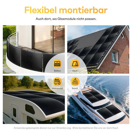 NOVGEN Flexible Solarmodule 2x200Wp Ultra Leicht Ideal für Balkon, Garten & Wohnmobil
