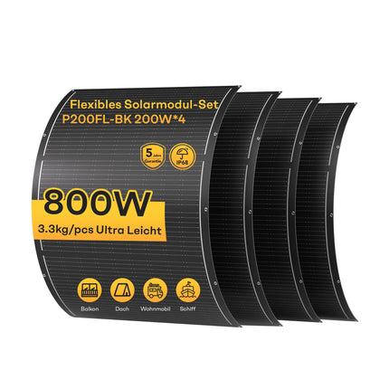 NOVGEN Flexible Solarmodule 2x200Wp Ultra Leicht Ideal für Balkon, Garten & Wohnmobil