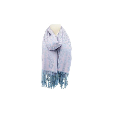 Damen Brokat Schal / Paisley Muster: Fransenschal seidig weich 175x70cm