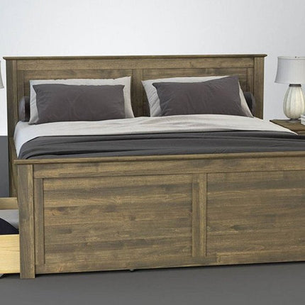 SEO. FLORANCE Massivholzbett mit 4 Schubladen - Light - Wenge Linkreich