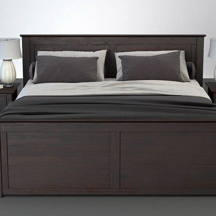 SEO. FLORANCE Massivholzbett mit 4 Schubladen - Wenge Linkreich