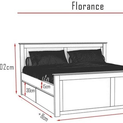 SEO. FLORANCE Massivholzbett mit 4 Schubladen - Wenge Linkreich