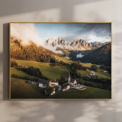 St. Magdalena Dolomites Print – Sunrise Landscape Photography Wall Art