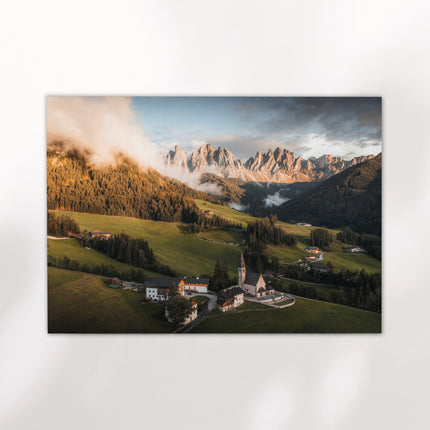 St. Magdalena Dolomites Print – Sunrise Landscape Photography Wall Art