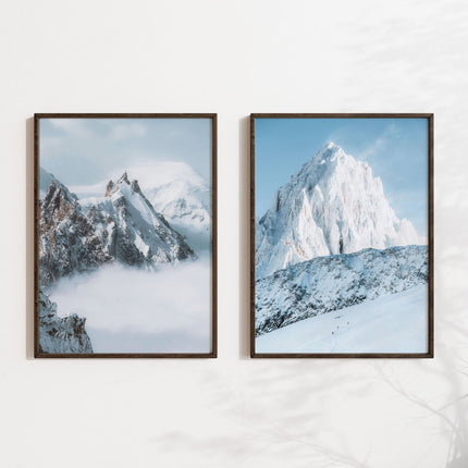 Aiguille du Midi and Grands Montets Mountain Wall Art | Nature Photography Print Set