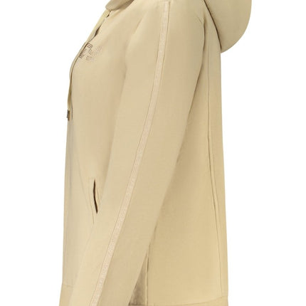 SEO. FREDDY Sweatshirt Damen mit Reißverschluss – Hoodie mit Strass-Applikation - Beige Linkreich