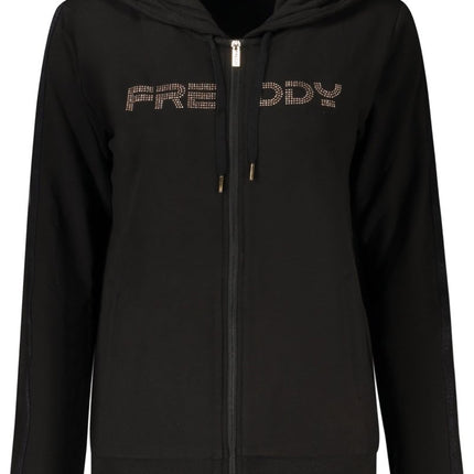 SEO. FREDDY Sweatshirt Damen mit Reißverschluss – Hoodie mit Strass-Applikation - Beige Linkreich