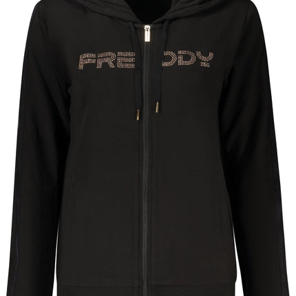 FREDDY Sweatshirt Damen mit Reißverschluss – Hoodie mit Strass-Applikation