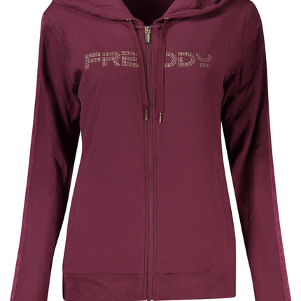 FREDDY Sweatshirt Damen mit Reißverschluss – Hoodie mit Strass-Applikation