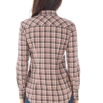 FRED PERRY Damen Langarmhemd Rosa – Italienischer Kragen aus 100% Baumwolle