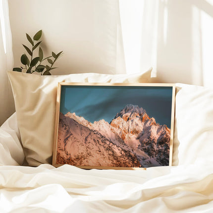 Aiguille du Chardonnet Chamonix Wall Art – French Alps Mountain Sunset Print