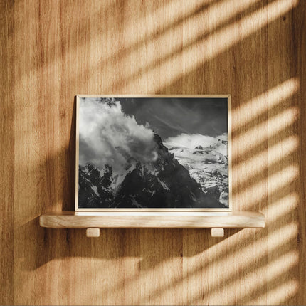 Aiguille du Midi Wall Art Print – Black and White Mountain Photography