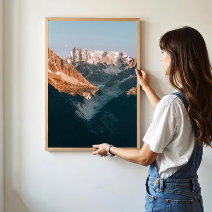 Mer de Glace & Grand Jorasses Print – Alpine Landscape Wall Art