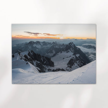 Mont Blanc Summit Wall Art Print – Stunning Alpine Landscape at Sunrise