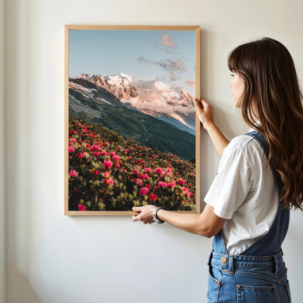 Mont Blanc Print – Floral French Alps Landscape Wall Art