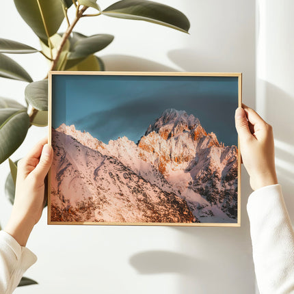 Aiguille du Chardonnet Chamonix Wall Art – French Alps Mountain Sunset Print