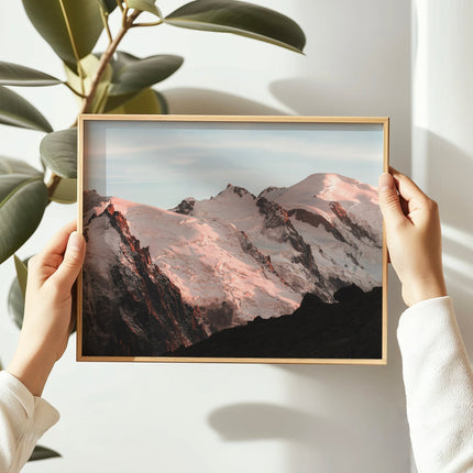 Mont Blanc Massif Sunset Wall Art - Chamonix Photography Print