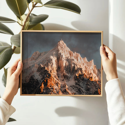 Aiguille du Midi Wall Art - Chamonix Mountain Sunset Print