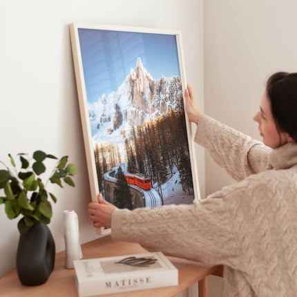 Train du Montenvers Wall Art Print – Winter Mer de Glace Chamonix Décor