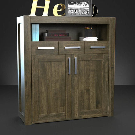 SEO. FRONTERA Schubladen Massivholz Kommode - Light - Wenge Linkreich