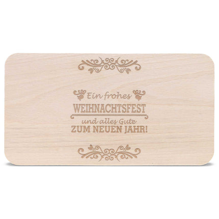 SEO. Frühstücksbrettchen aus Holz mit Gravur - Ein frohes Weihnachtsfest - Weihnachtsdeko - Linkreich