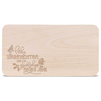 SEO. Frühstücksbrettchen aus Holz mit Gravur - Frohe Weihnachten - Weihnachtsdeko - Linkreich