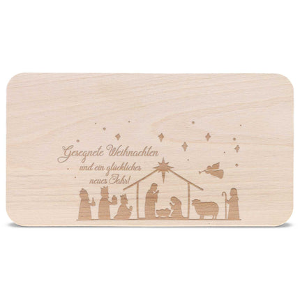 SEO. Frühstücksbrettchen aus Holz mit Gravur - Gesegnete Weihnachten - Weihnachtsdeko - Linkreich