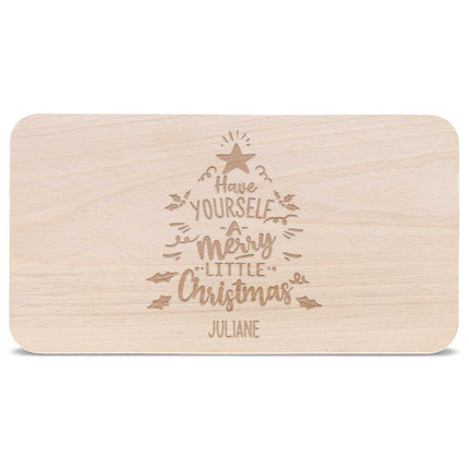 SEO. Frühstücksbrettchen aus Holz mit Gravur - Have yourself a merry little Christmas - Weihnachtsdeko - Linkreich