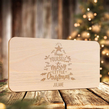 SEO. Frühstücksbrettchen aus Holz mit Gravur - Have yourself a merry little Christmas - Weihnachtsdeko - Linkreich