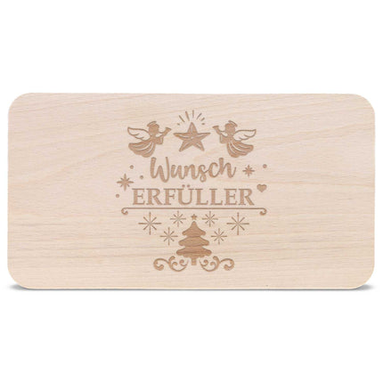SEO. Frühstücksbrettchen aus Holz mit Gravur - Wunscherfüller - Weihnachtsdeko - Linkreich