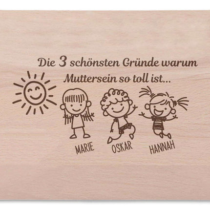 SEO. Frühstücksbrettchen Der schönste Grund warum Mutter sein so toll ist - Linkreich