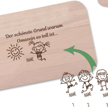 SEO. Frühstücksbrettchen Der schönste Grund warum Oma sein so toll ist - Linkreich