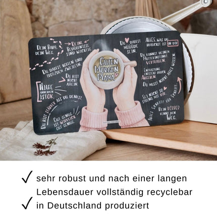 SEO. Frühstücksbrettchen für neue Mama "Guten Morgen" - Linkreich