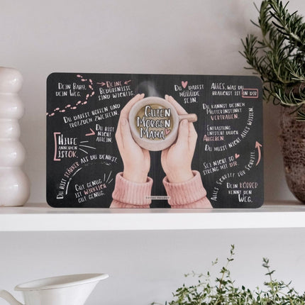 SEO. Frühstücksbrettchen für neue Mama "Guten Morgen" - Linkreich