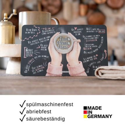 SEO. Frühstücksbrettchen für neue Mama "Guten Morgen" - Linkreich