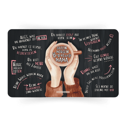 SEO. Frühstücksbrettchen "Guten Morgen Bonusmama" - Linkreich