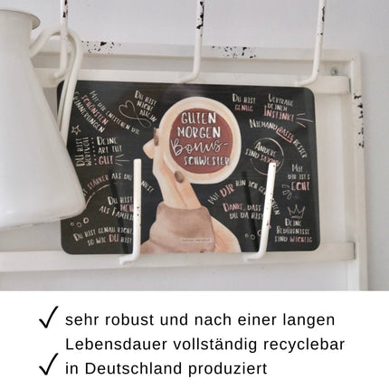 SEO. Frühstücksbrettchen "Guten Morgen Bonusschwester“ - Linkreich