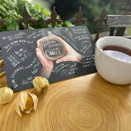 SEO. Frühstücksbrettchen "Guten Morgen Lieblingsonkel" - Linkreich