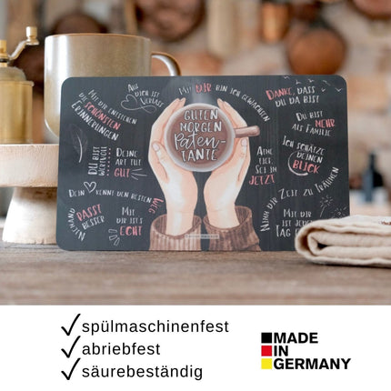 SEO. Frühstücksbrettchen "Guten Morgen Patentante“ - Linkreich