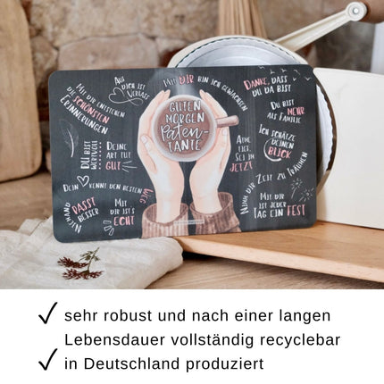SEO. Frühstücksbrettchen "Guten Morgen Patentante“ - Linkreich