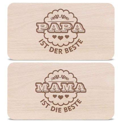 SEO. Frühstücksbrettchen Mama + Papa sind die Besten im Set - Linkreich