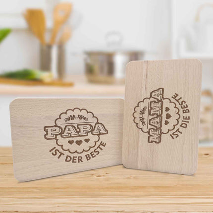 SEO. Frühstücksbrettchen Mama + Papa sind die Besten im Set - Linkreich