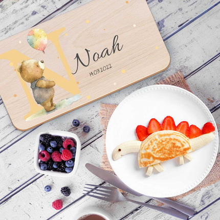 SEO. Frühstücksbrettchen mit Druckmotiv & Name - Initial - Schaf Linkreich