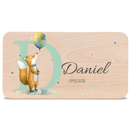 SEO. Frühstücksbrettchen mit Druckmotiv & Name - Initial - Fuchs Linkreich