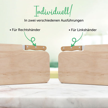 SEO. Frühstücksbrettchen mit Gravur - Inklusive Messer - Personalisiert mit Namen - Linkreich